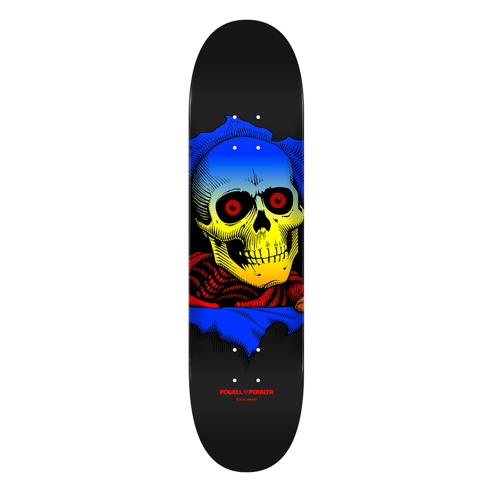 8.5in x 32.08in RIPPER YELLOW FADE SKATEBOARD DECK SHAPE 249