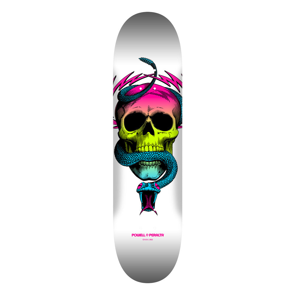 8.0in x 31.45in MCGILL SKULL & SNAKE LIME FADE SKATEBOARD DECK SHAPE 247