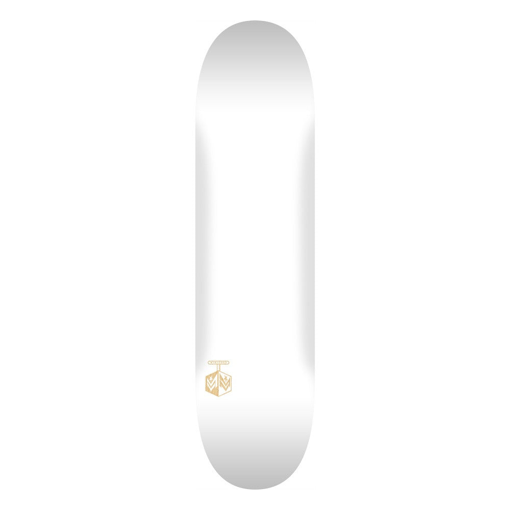 7.5in x 28.65in DETONATOR "15" SOLID WHITE SKATEBOARD DECK SHAPE 191