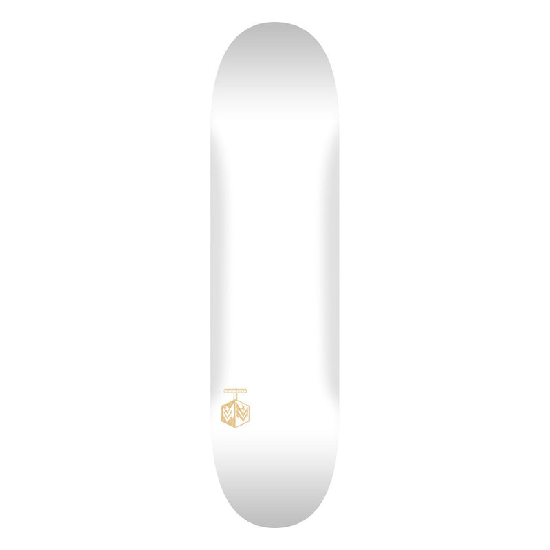 8.0in x 31.45in DETONATOR "15" SOLID WHITE SKATEBOARD DECK SHAPE 242