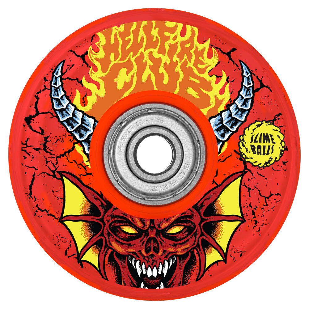 66mm STRANGER THINGS HELLFIRE CLUB LIGHT UPS OG SLIME 78A SKATEBOARD WHEELS