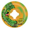 56mm FACE MELTER TRIP BALLS GREEN ORANGE SWIRL 99A SKATEBOARD WHEELS