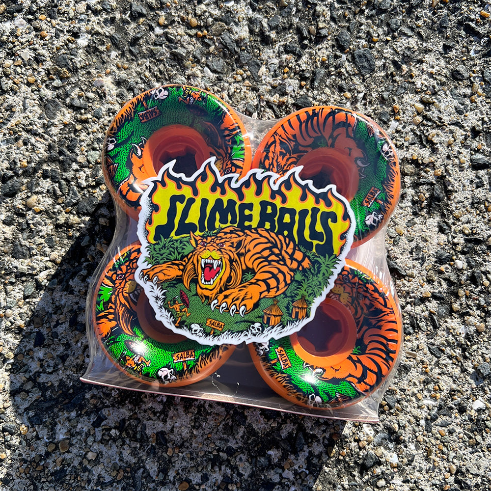 60mm SALBA TIGER VOMITS ORANGE 95A SKATEBOARD WHEELS