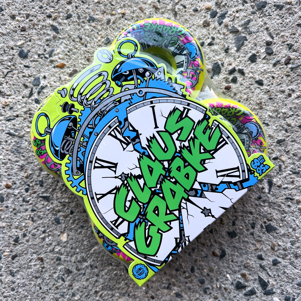 60mm CLAUS GRABKE REISSUE VOMITS NEON GREEN 95A SKATEBOARD WHEELS