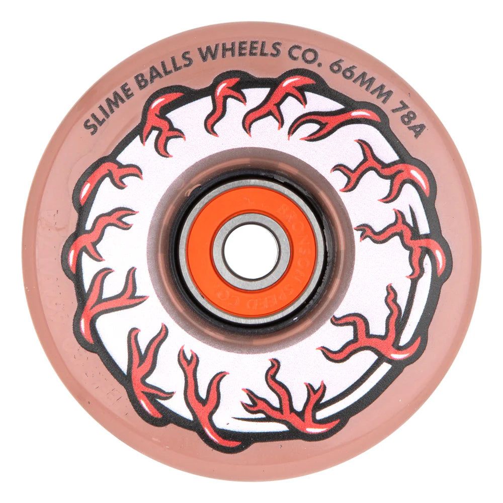 66mm LIGHT UPS PINK EYES 78A SKATEBOARD WHEELS