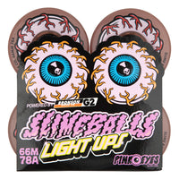 66mm LIGHT UPS PINK EYES 78A SKATEBOARD WHEELS