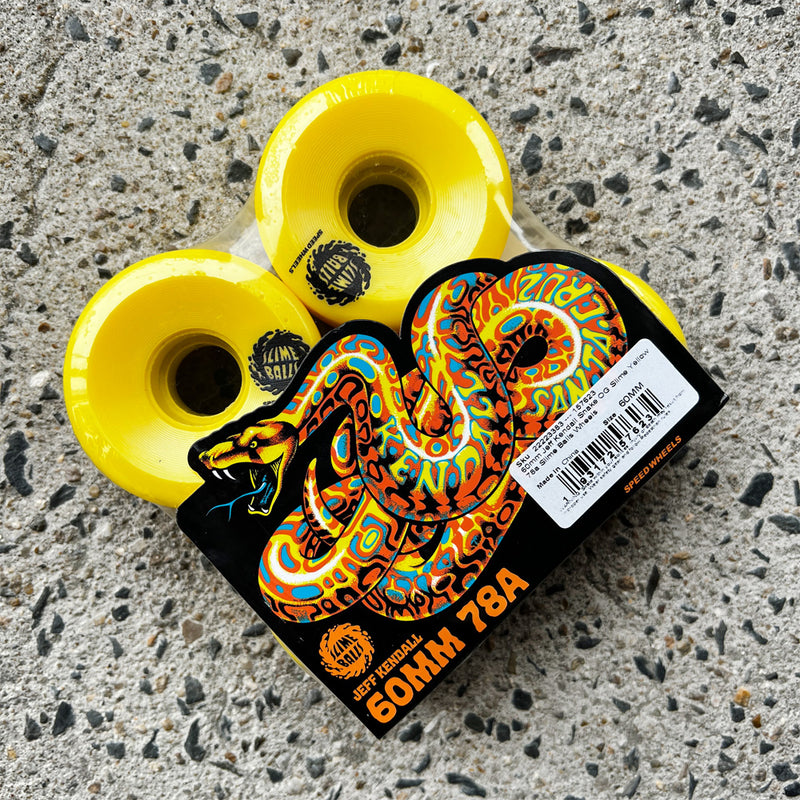60mm KENDALL SNAKE OG SLIME YELLOW 78A SKATEBOARD WHEELS