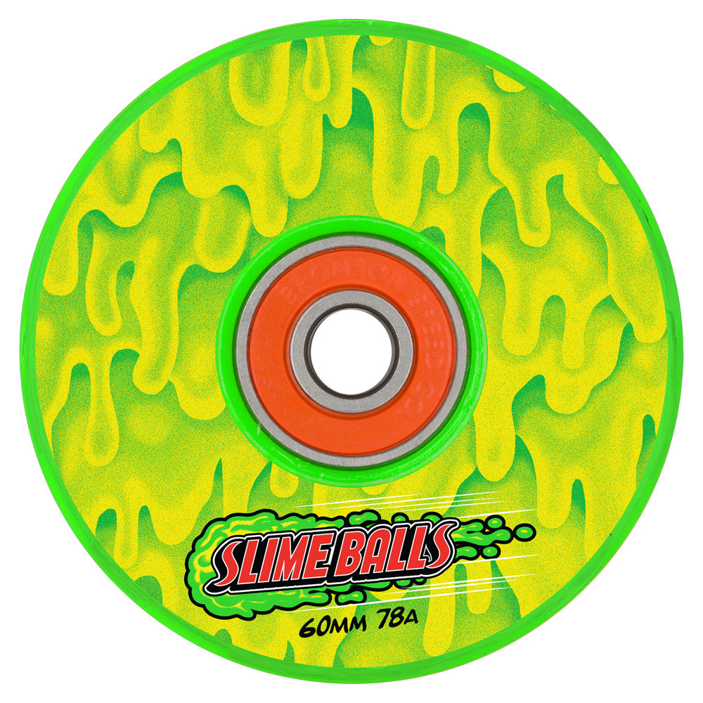 60mm SCREAMING SLIME LIGHT UPS OG SLIME GREEN/YELLOW 78A SKATEBOARD WHEELS