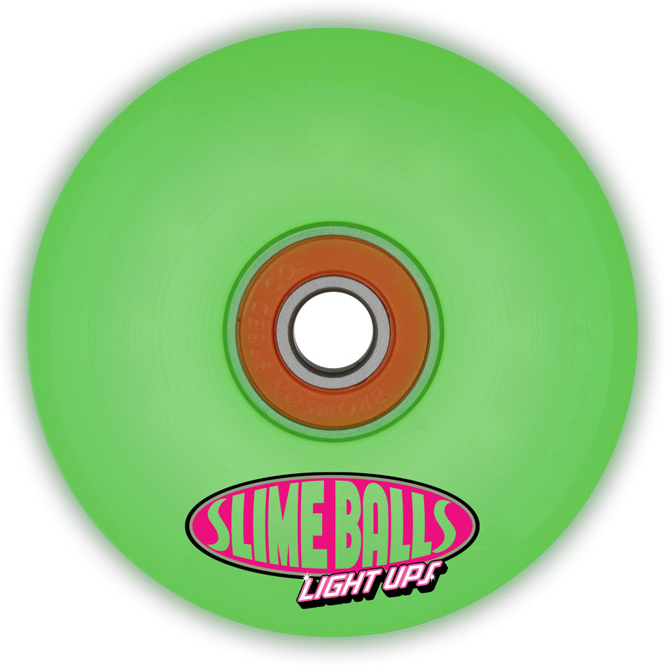 66mm FRIENDS OF PLANET 9 LIGHT UPS OG SLIME GITD 78A SKATEBOARD WHEELS