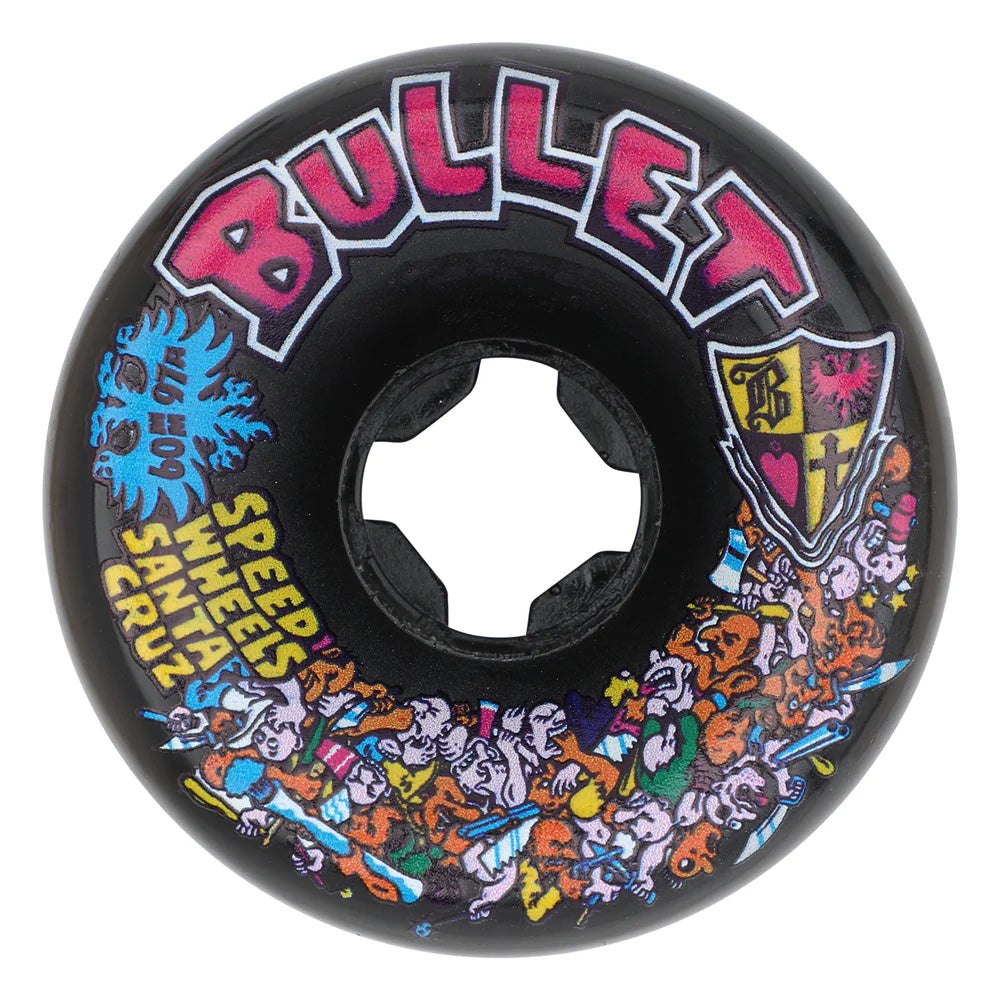60mm BULLET RIOT BLACK VOMITS 97A SKATEBOARD WHEELS