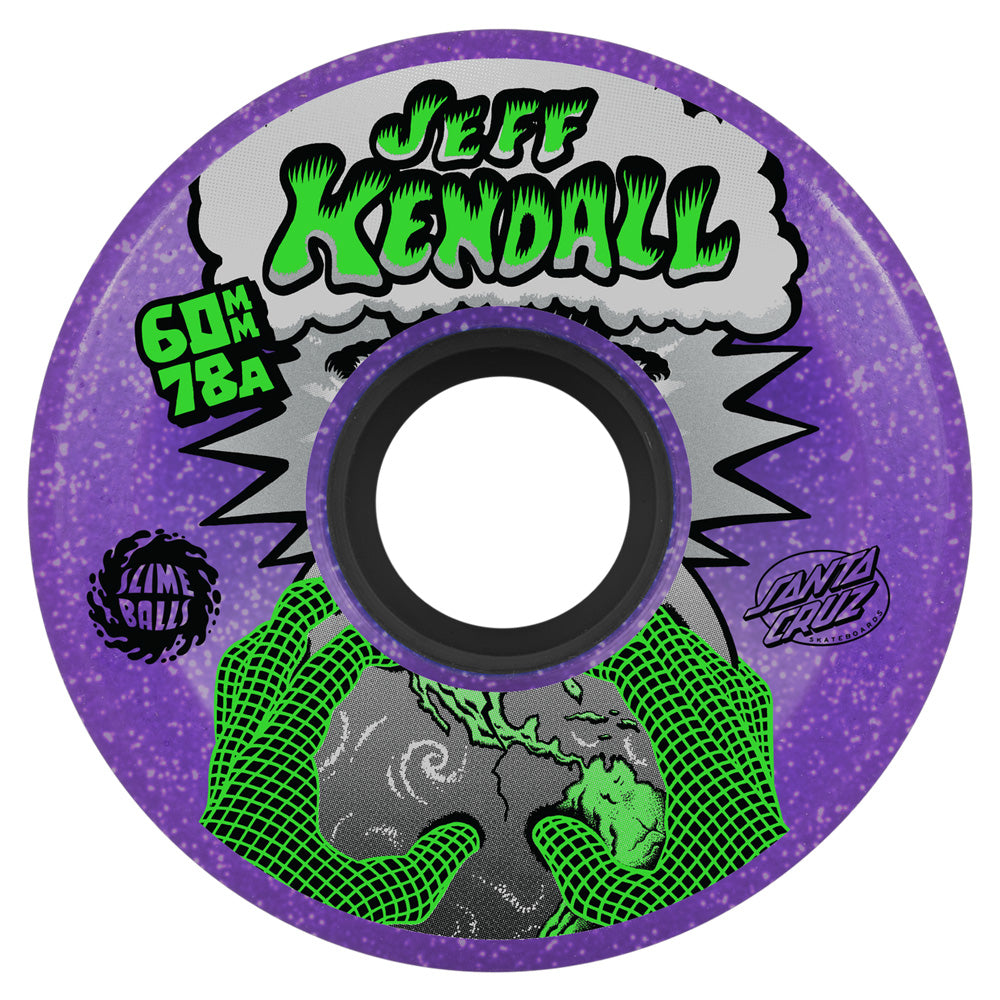 60mm JEFF KENDALL END OF THE WORLD PURPLE GLITTER 78A SKATEBOARD WHEELS