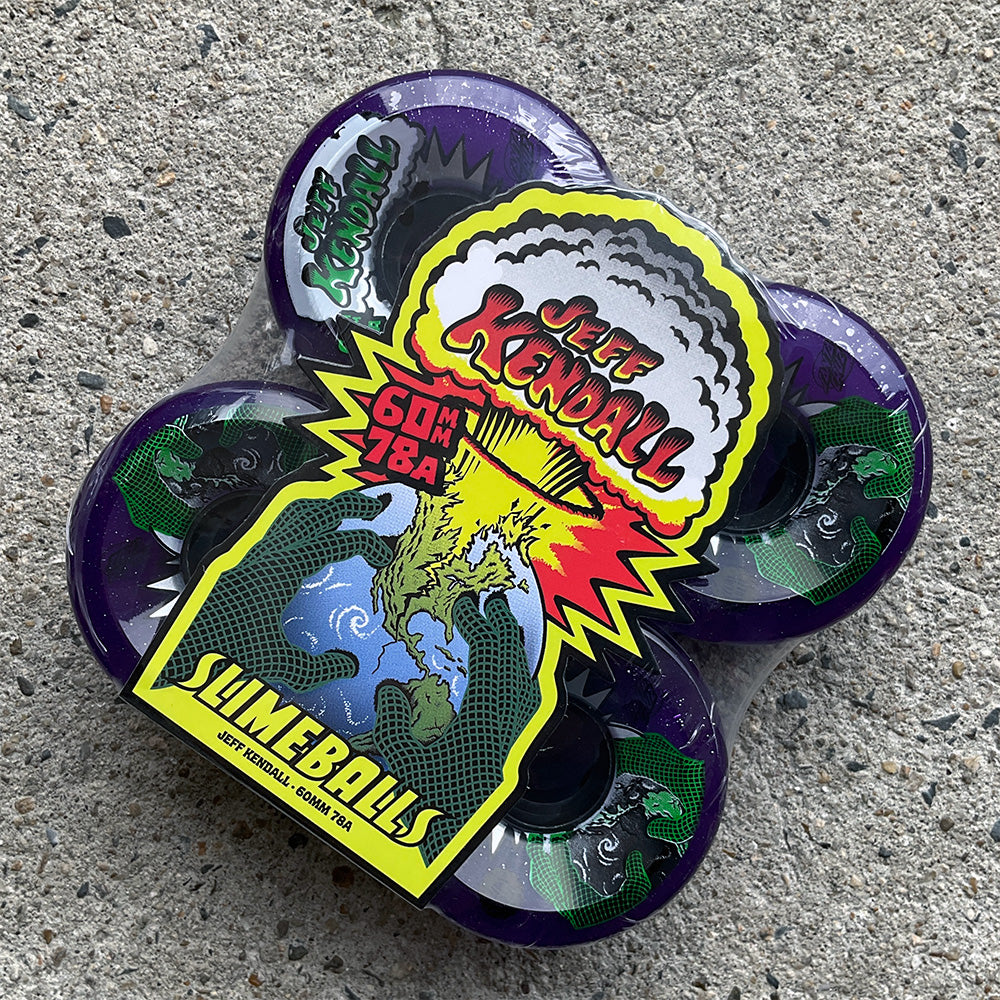 60mm JEFF KENDALL END OF THE WORLD PURPLE GLITTER 78A SKATEBOARD WHEELS