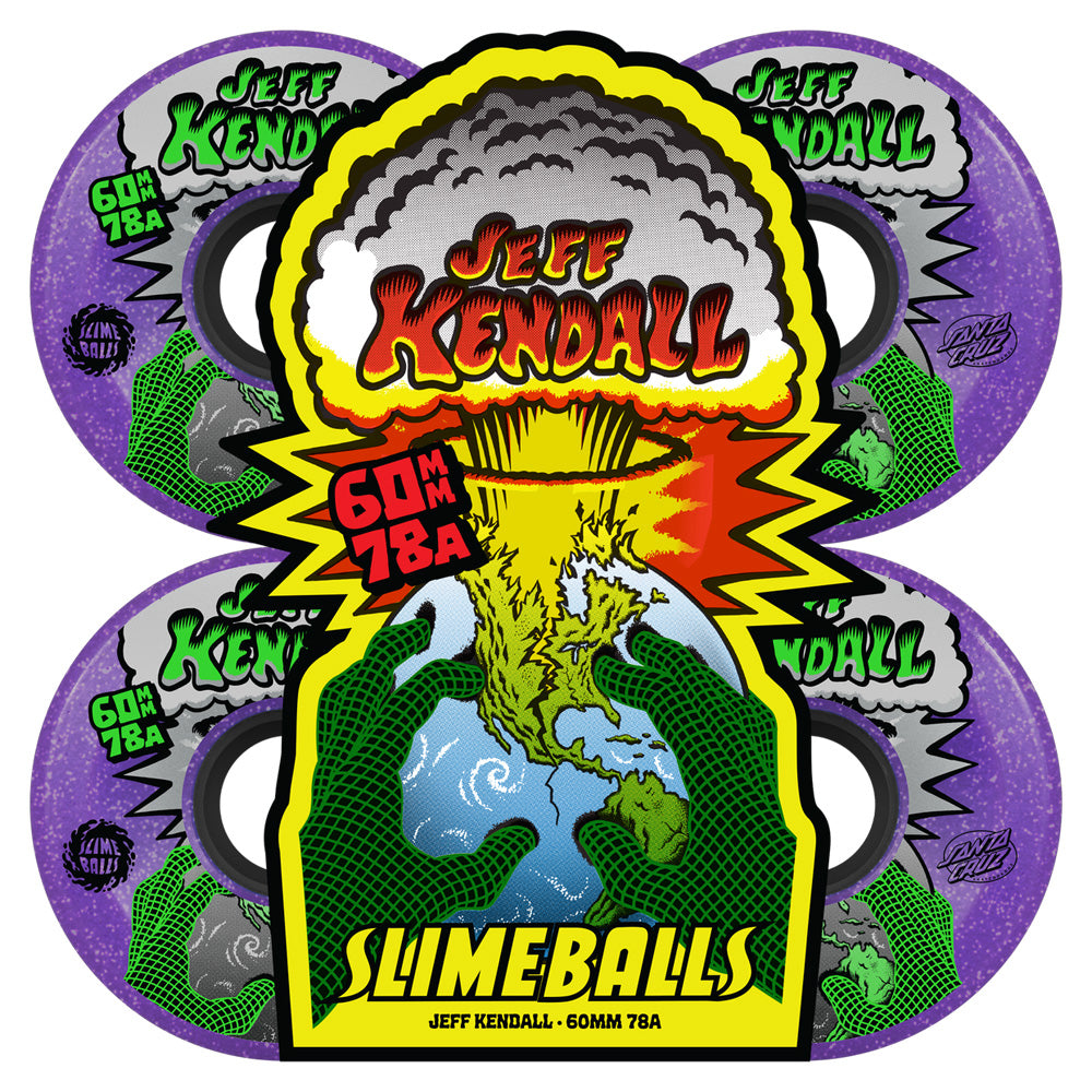 60mm JEFF KENDALL END OF THE WORLD PURPLE GLITTER 78A SKATEBOARD WHEELS