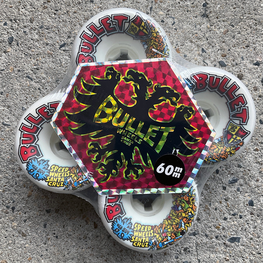 60mm BULLET RIOT WHITE VOMITS 97A SKATEBOARD WHEELS