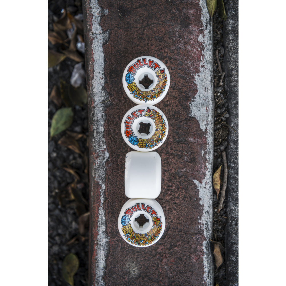60mm BULLET RIOT WHITE VOMITS 97A SKATEBOARD WHEELS