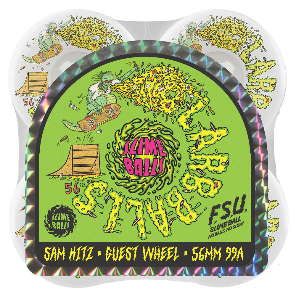 56mm SAM HITZ FULL COMBO 99A SKATEBOARD WHEELS