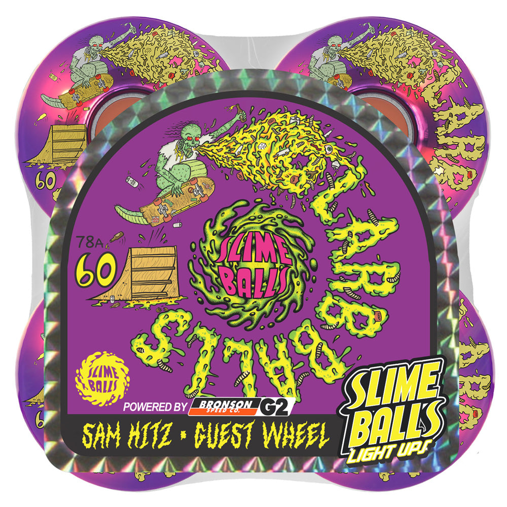 60mm SAM HITZ LIGHT UPS 78A SKATEBOARD WHEELS