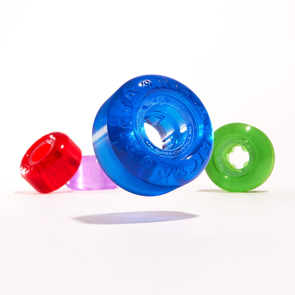 54mm SUPER CRYSTALS TRANS PURPLE GREEN BLUE RED 95A SKATEBOARD WHEELS