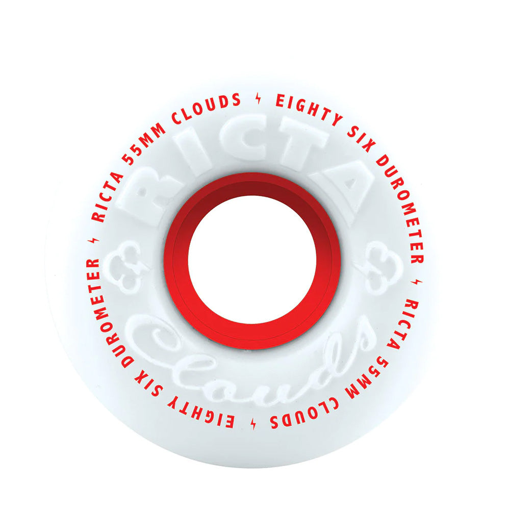 55mm CLOUDS RED 86A SKATEBOARD WHEELS