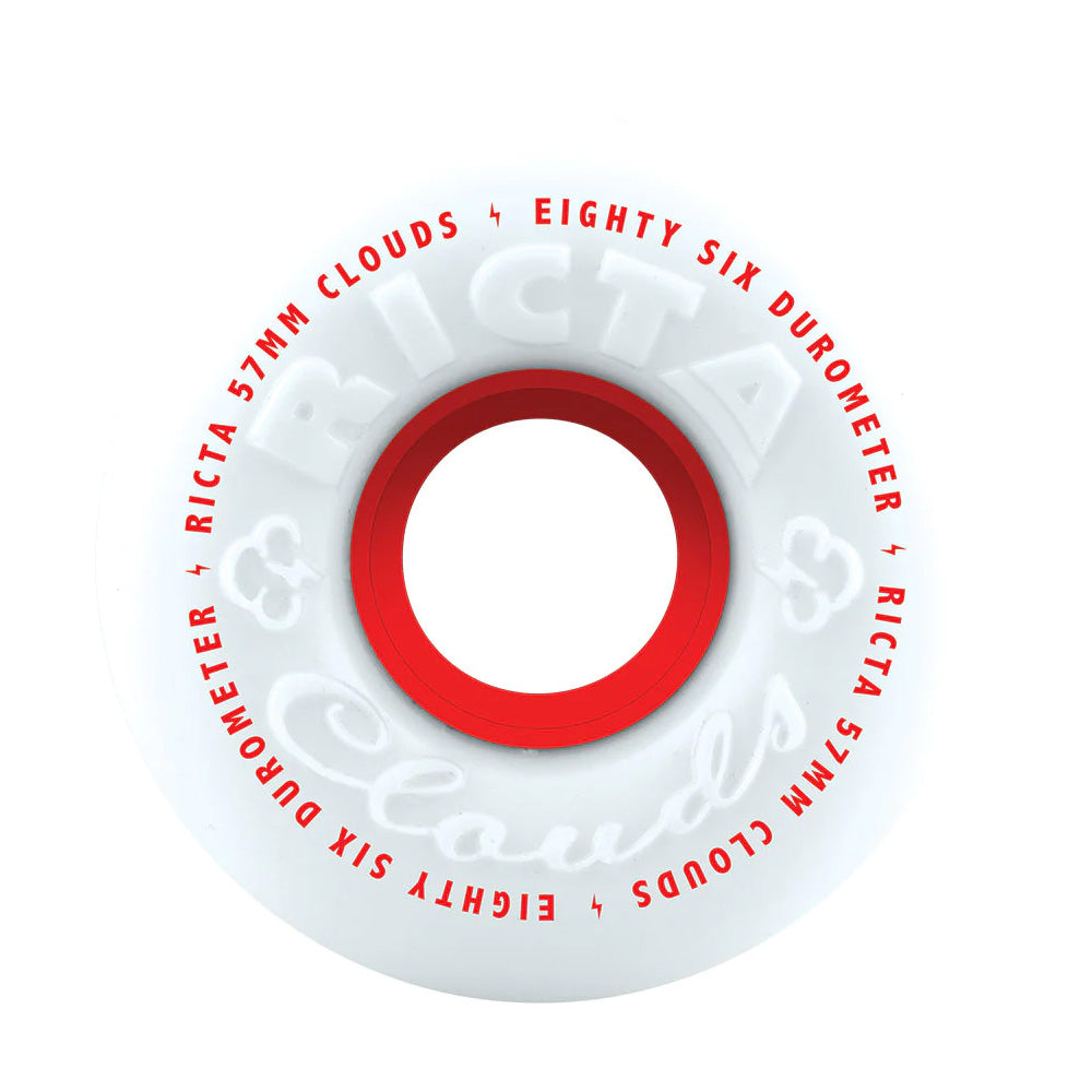 57mm CLOUDS RED 86A SKATEBOARD WHEELS