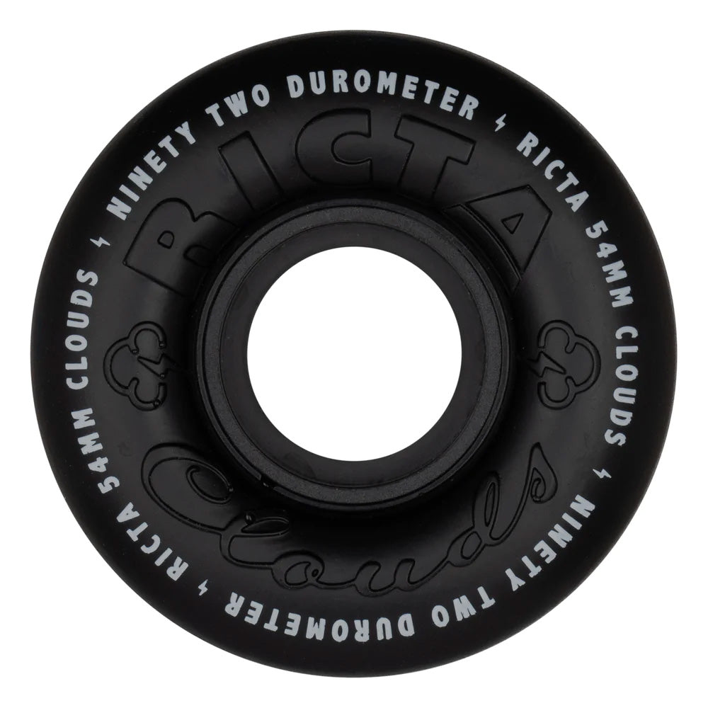 54mm CLOUDS BLACK/BLACK 92A SKATEBOARD WHEELS