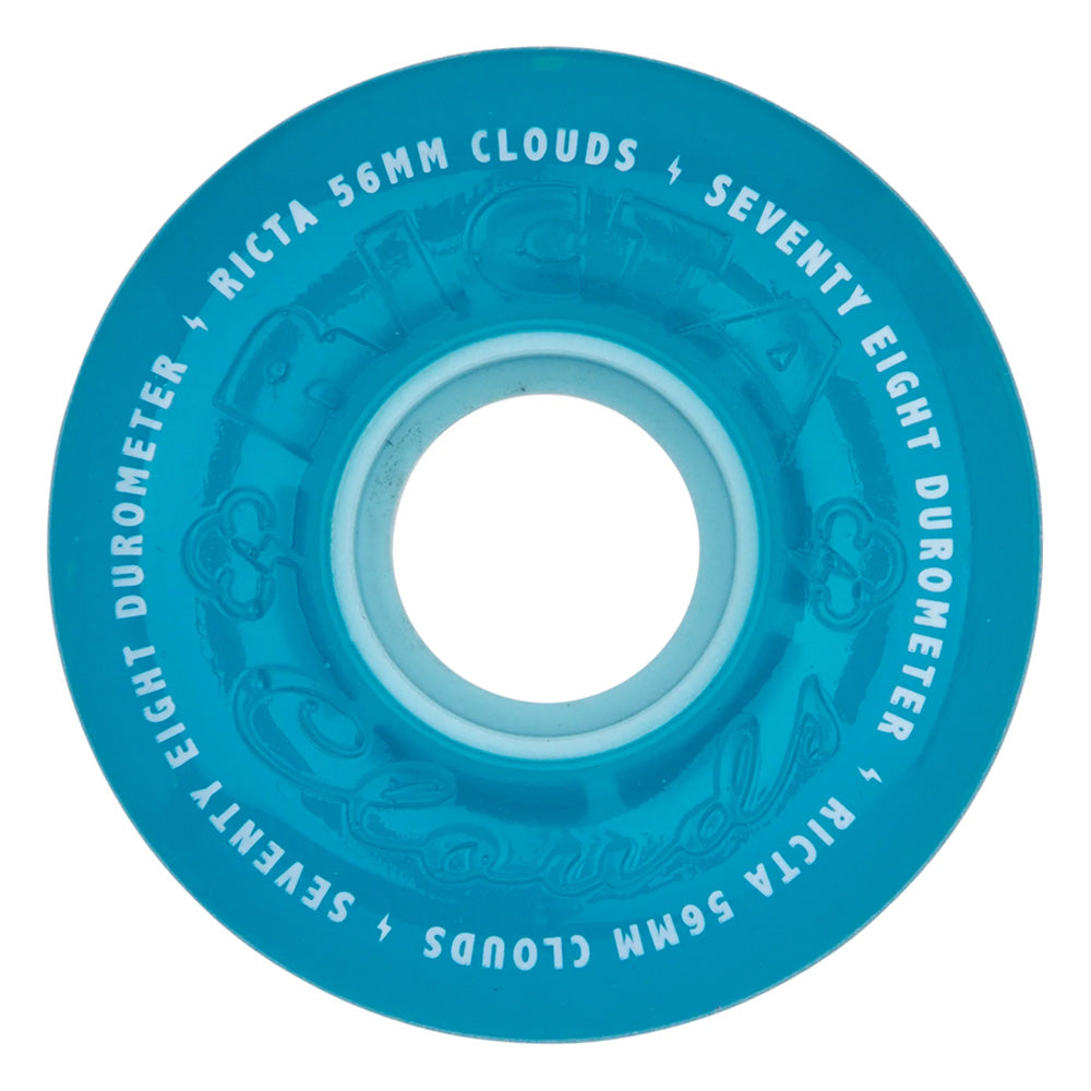 56mm CLOUDS TRANS BLUE 78A SKATEBOARD WHEELS