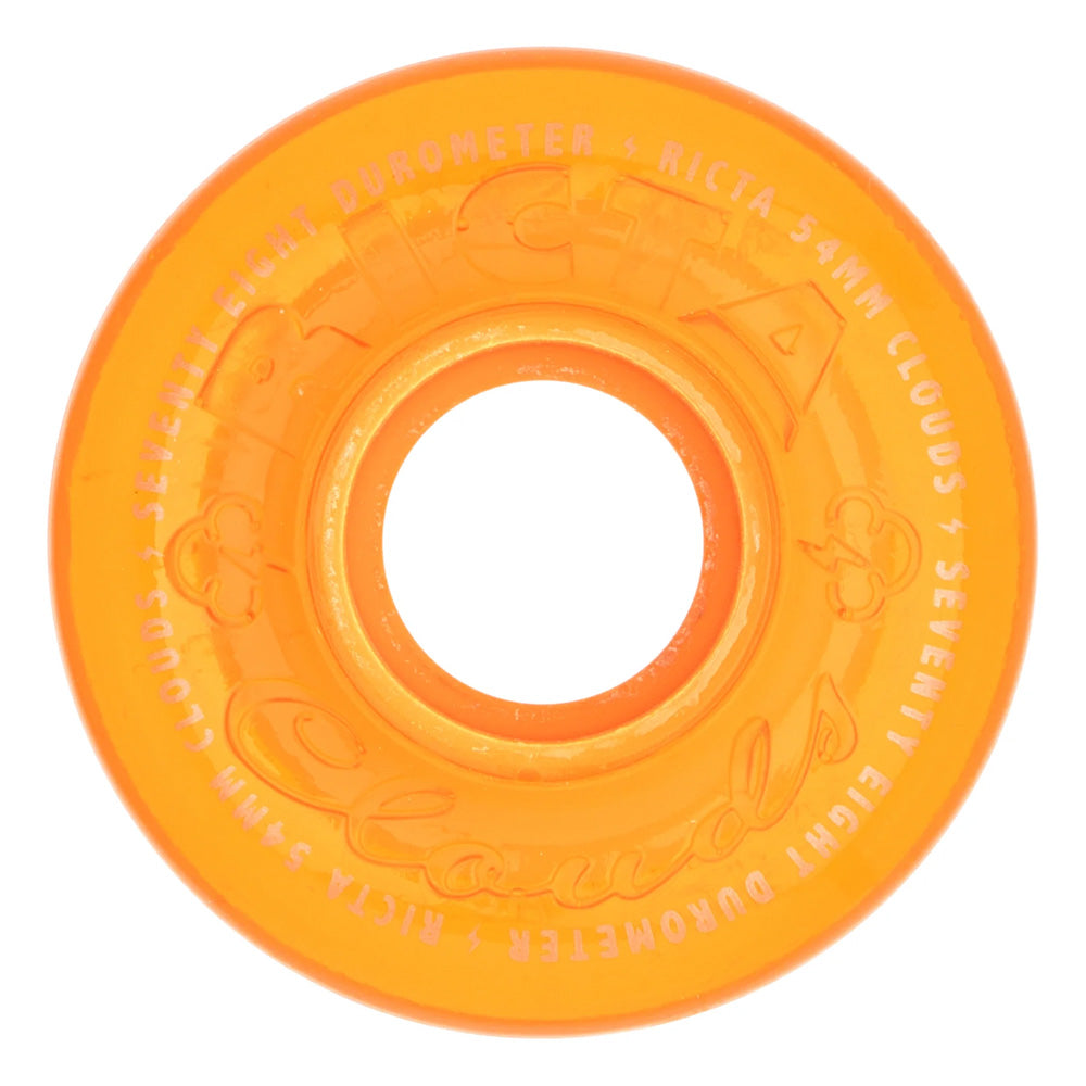 54mm HI VIS CLOUDS ORANGE 78A SKATEBOARD WHEELS