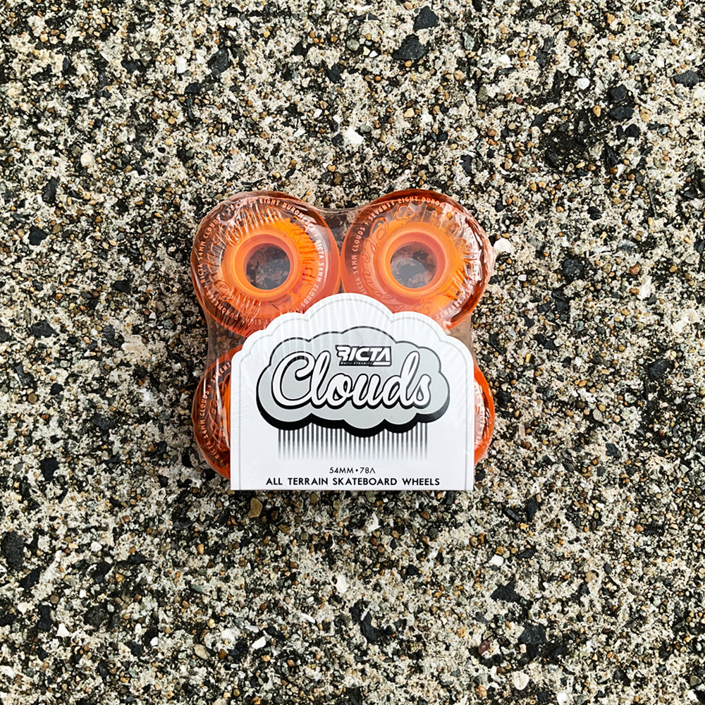 54mm HI VIS CLOUDS ORANGE 78A SKATEBOARD WHEELS