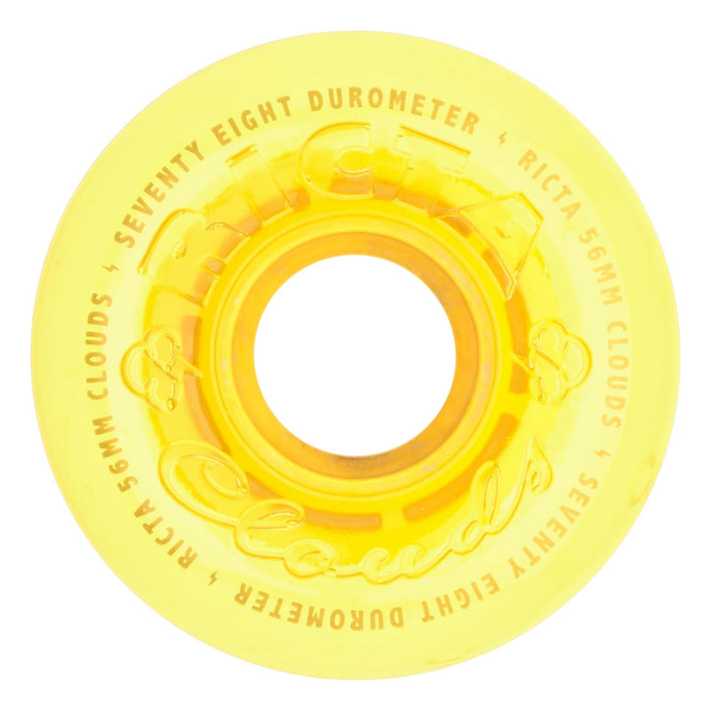 56mm HI VIS CLOUDS YELLOW 78A SKATEBOARD WHEELS