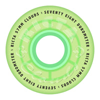57mm CLOUDS TRANSPARENT GREEN GITD 78A SKATEBOARD WHEELS