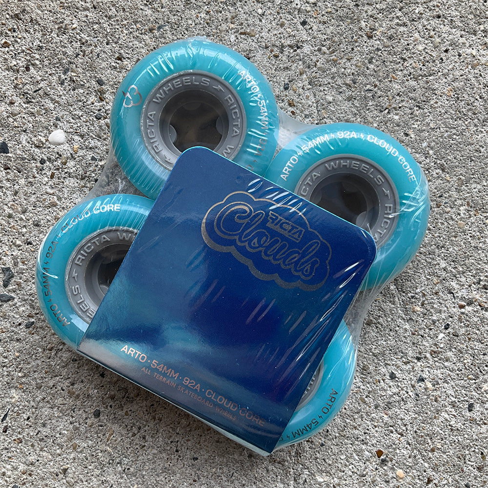 54mm CLOUDS ARTO SAARI LIGHT BLUE 92A SKATEBOARD WHEELS