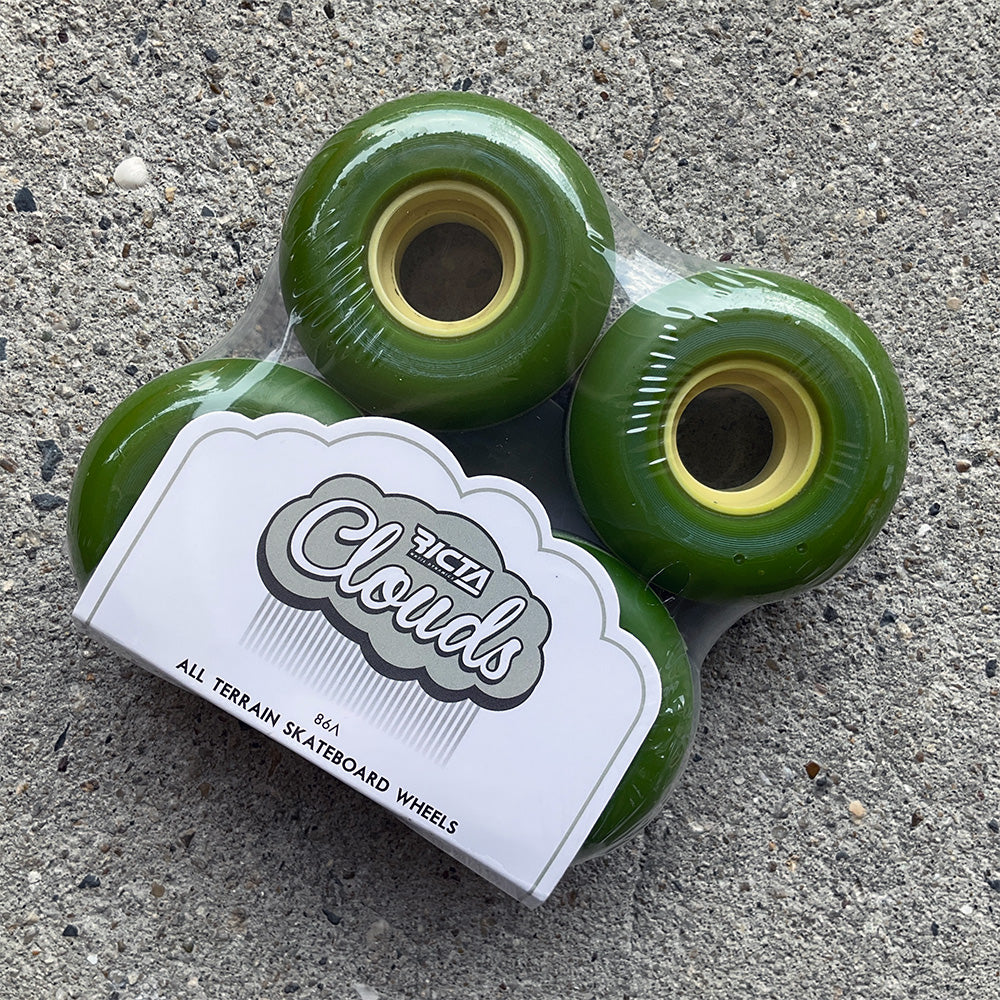 54mm CLOUDS GREEN/NATURAL 86A SKATEBOARD WHEELS