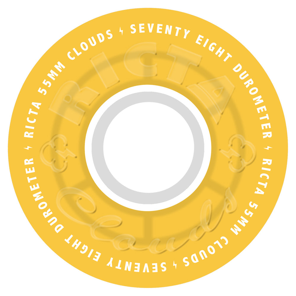 55mm CLOUDS TRANSPARENT CITRUS/WHITE 78A SKATEBOARD WHEELS