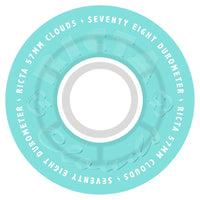 57mm CLOUDS TRANSPARENT AQUA/WHITE 78A SKATEBOARD WHEELS