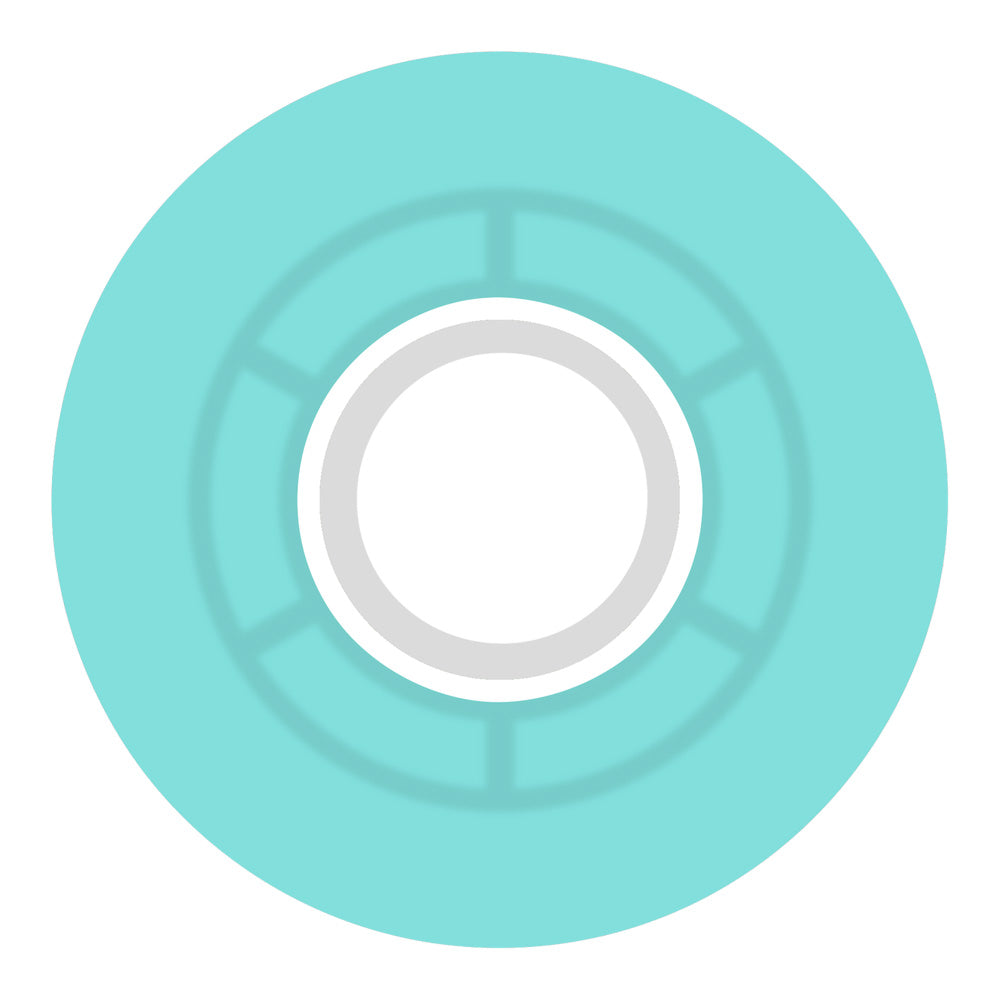 57mm CLOUDS TRANSPARENT AQUA/WHITE 78A SKATEBOARD WHEELS