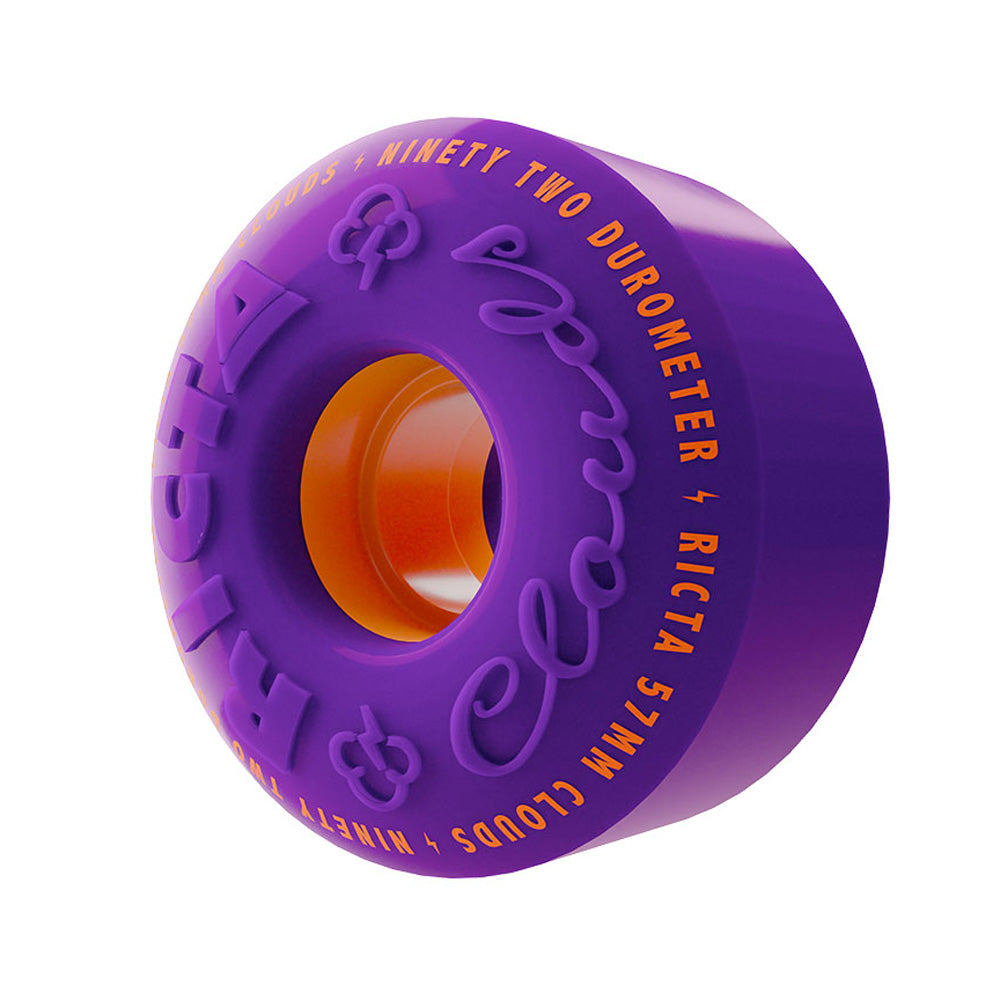57mm CLOUDS PURPLE ORANGE 92A SKATEBOARD WHEELS