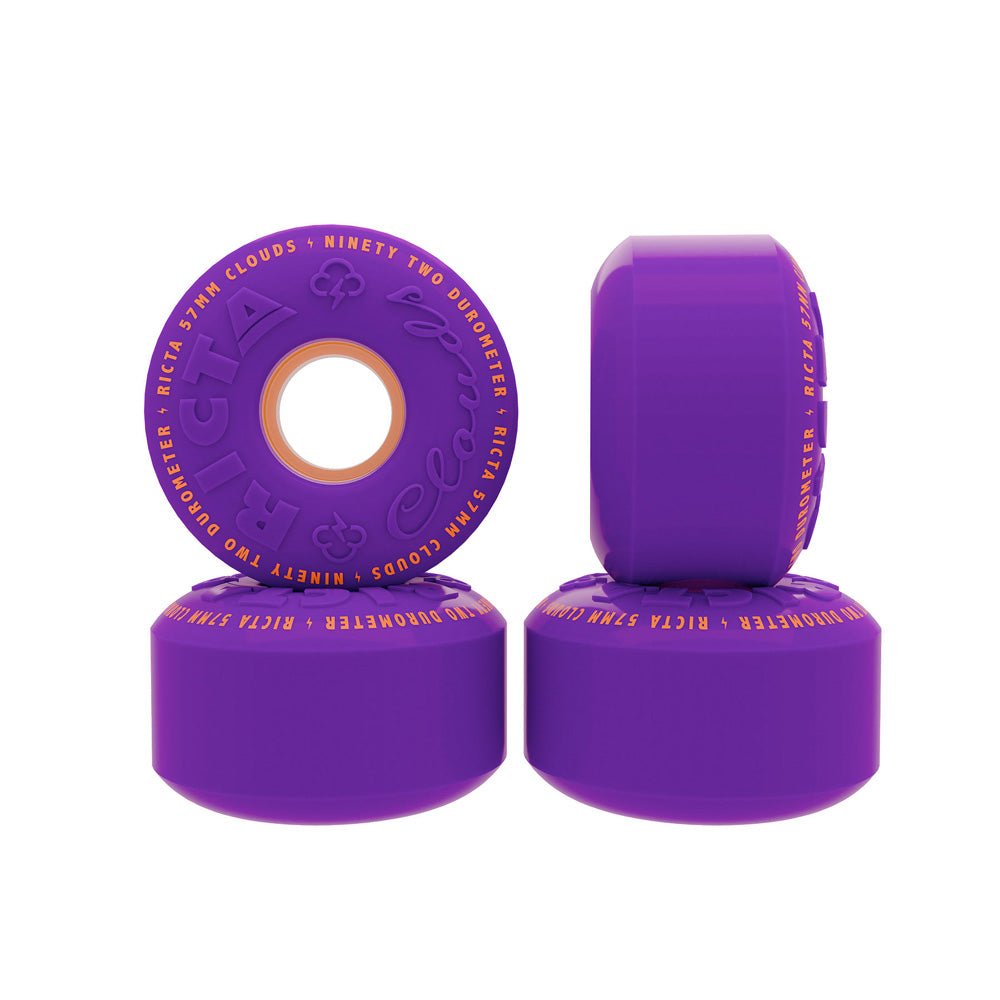 57mm CLOUDS PURPLE ORANGE 92A SKATEBOARD WHEELS