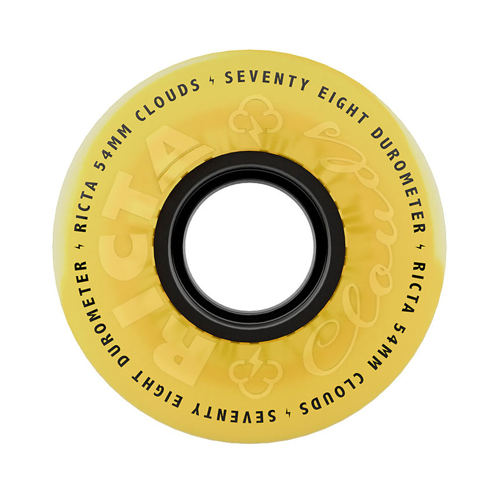 54mm CLOUDS YELLOW BLACK 78A SKATEBOARD WHEELS