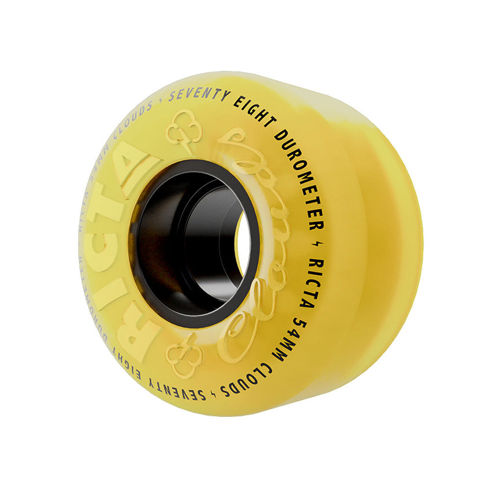 54mm CLOUDS YELLOW BLACK 78A SKATEBOARD WHEELS