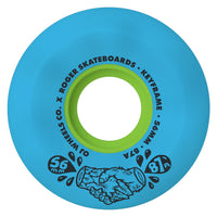 56mm ROJER SKATE CO KEYFRAME 87A BLUE SKATEBOARD WHEELS