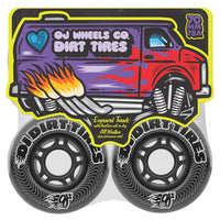 70mm VANDALS DIRT TIRES THUNDER JUICE BLACK 78A SKATEBOARD WHEELS