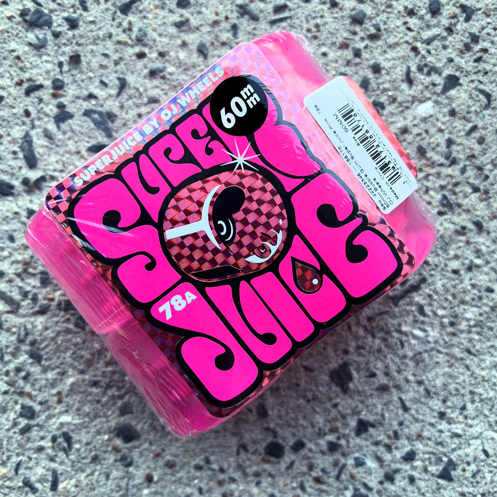 60mm BUBBLE GUM SUPER JUICE PINK 78A SKATEBOARD WHEELS