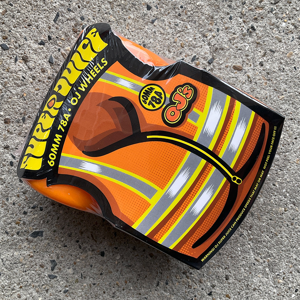 60mm SUPER JUICE NEON ORANGE 78A SKATEBOARD WHEELS