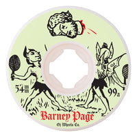 54mm BARNEY PAGE ORIGINAL WHITE HARDLINE 99A SKATEBOARD WHEELS