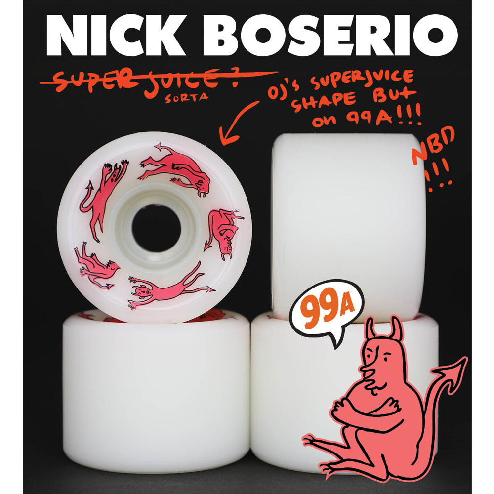 55mm BOSERIO LITTLE DEVILS 99A SKATEBOARD WHEELS