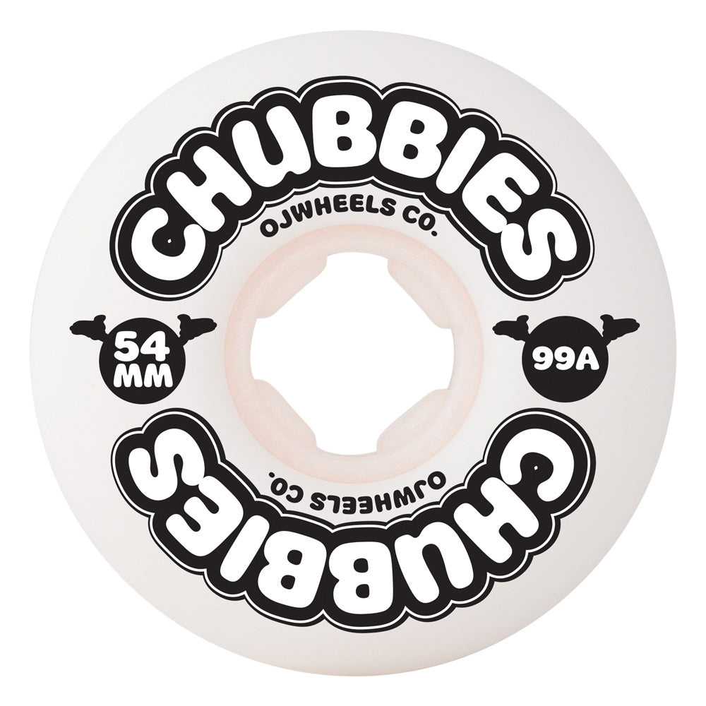 54mm CHUBBIES WHITE 99A WHEELS