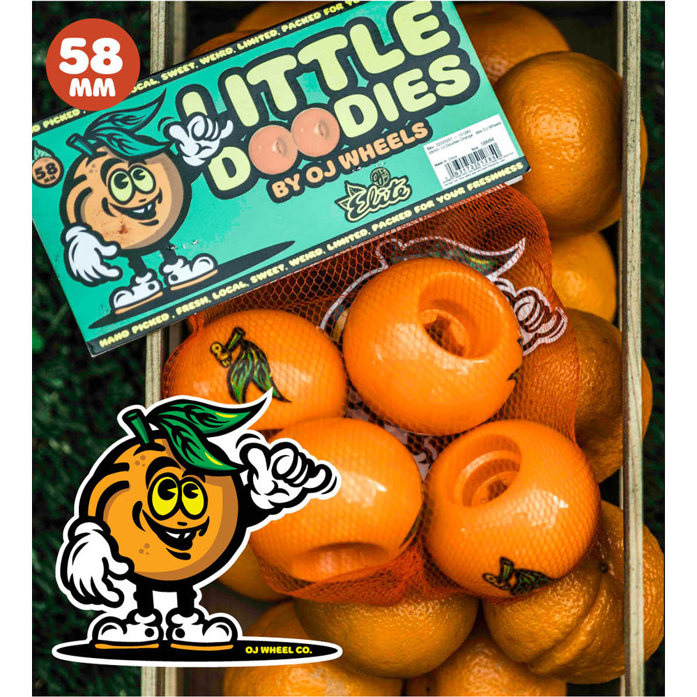 58mm LIL DOODIES ORANGE 99A SKATEBOARD WHEELS – ハスコオンラインストア