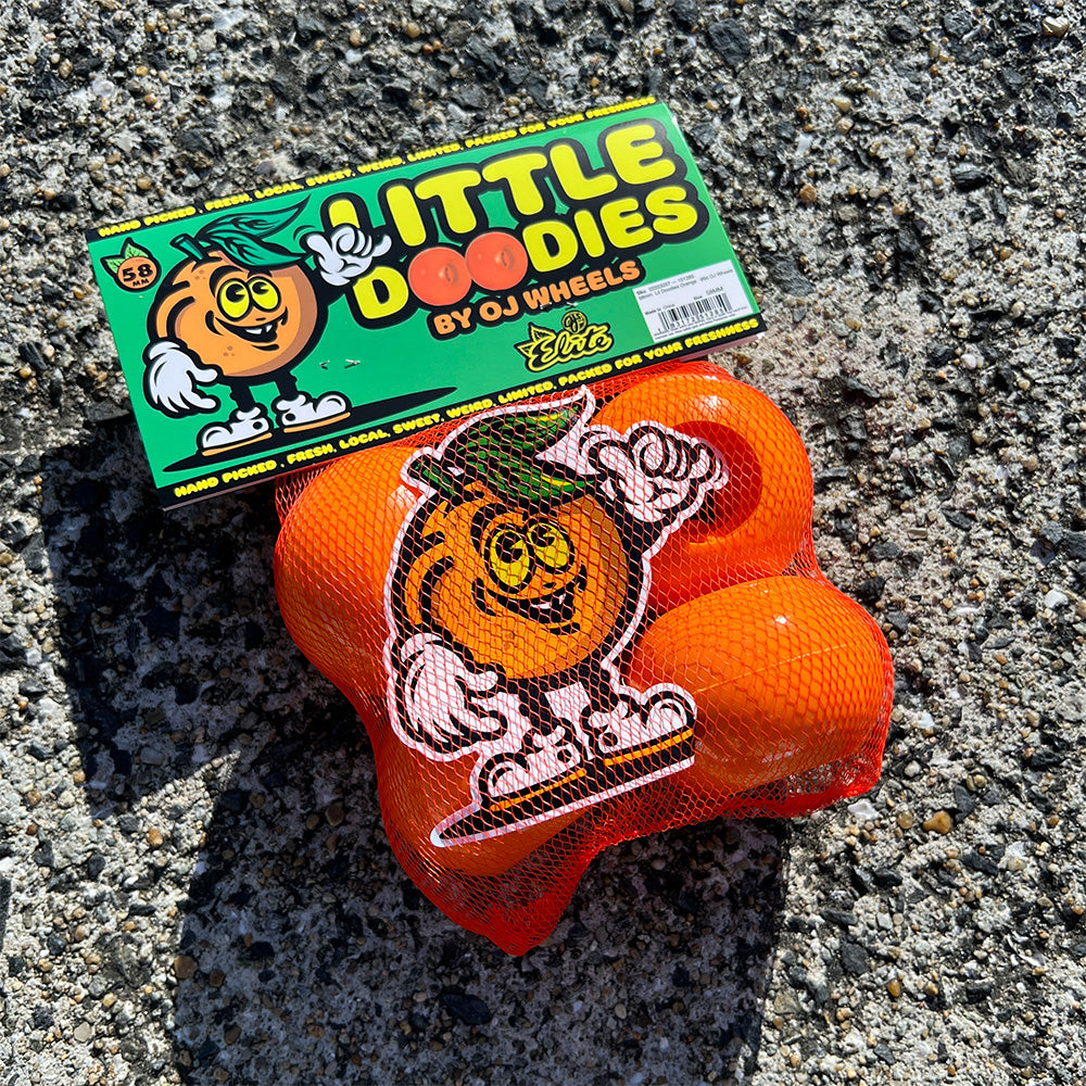 58mm LIL DOODIES ORANGE 99A SKATEBOARD WHEELS