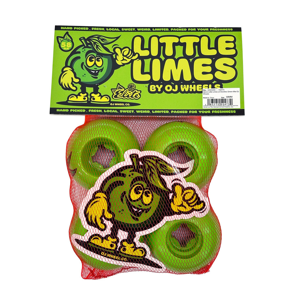 58mm LITTLE LIMES GREEN 99A SKATEBOARD WHEELS