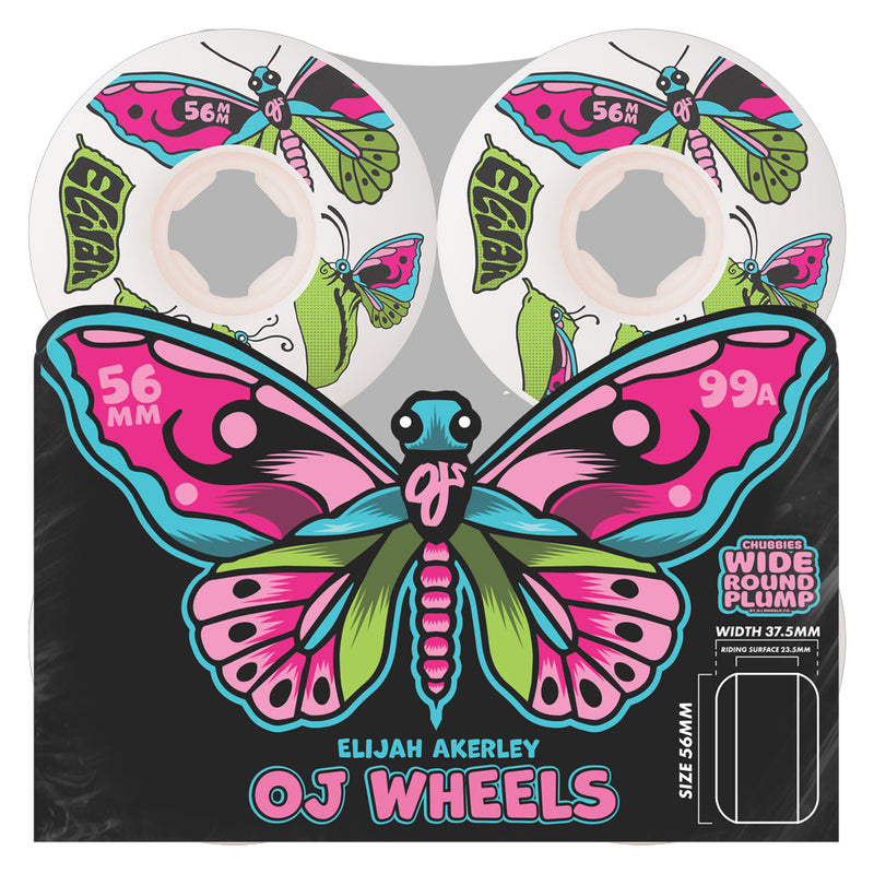 56mm ELIJAH CHRYSALIS CHUBBIES 99A SKATEBOARD WHEELS